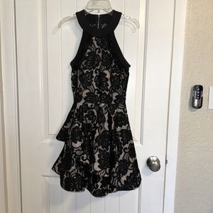 Windsor Halter Dress Black/Nude Size S